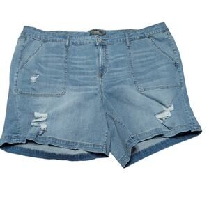 Torrid Light Blue Distressed Denim Shorts